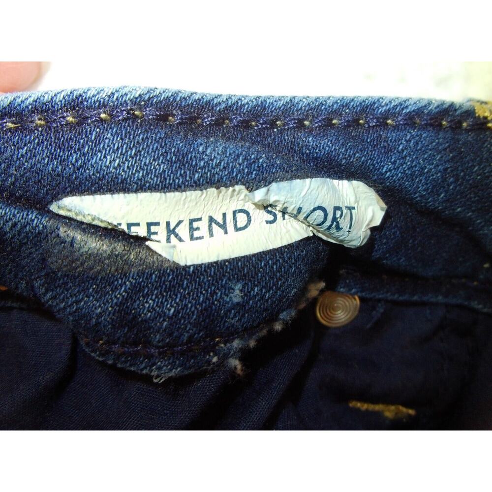 Seven 7 Weekend Short Mid Rise Jean Cotton Dark Blue Denim Women's Size 8 - Picture 7 of 9